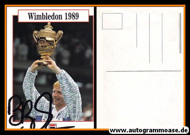 Autogramm Tennis | Boris BECKER | 1989 Druck (Fila) Wimbledon-Sieg