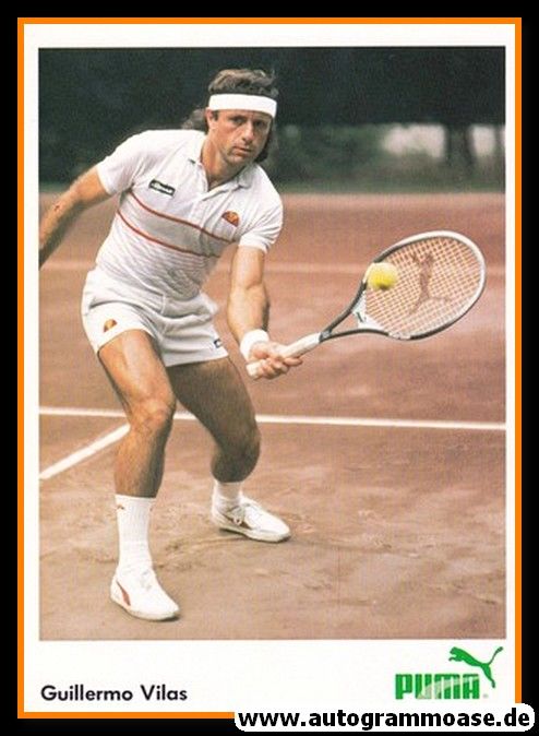 Autogrammkarte Tennis | Guillermo VILAS | 1980er (Puma)