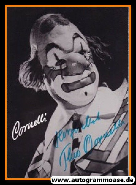 Autogramm Clown | Theo CORNELLI | 1970er (Portrait SW)