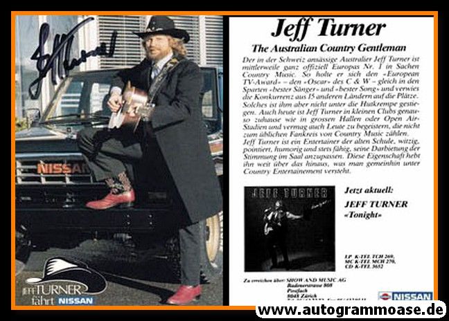 Autogramm Country | Jeff TURNER | 1989 "Tonight" (Nissan)