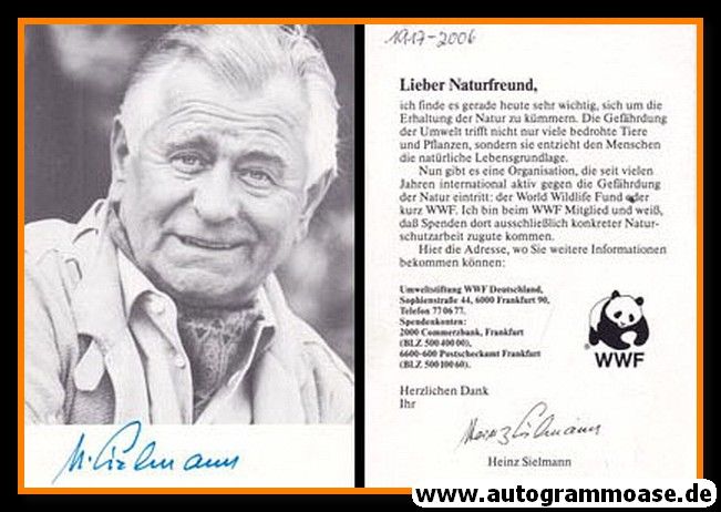 Autogramm Wissenschaft | Heinz SIELMANN | 1980er (Portrait SW) WWF