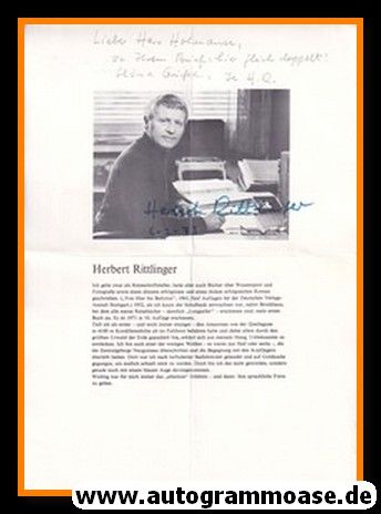 Autogramm Literatur | Herbert RITTLINGER | 1970er (Portrait SW) 1
