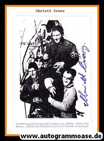 Autogramm Ski Alpin | Christl CRANZ | 1936 (Jubelzene SW) OS-Gold