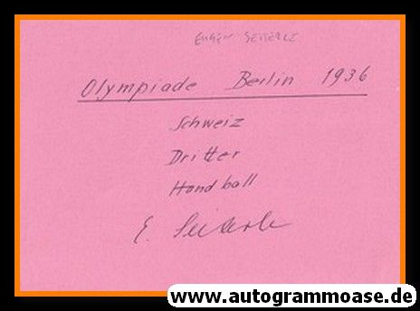 Autogramm Handball | Schweiz | Eugen SEITERLE (1936 OS-Bronze)