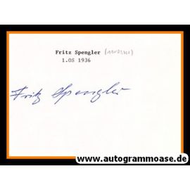 Autograph Handball | DHB | Fritz SPENGLER (1936 OS-Gold)