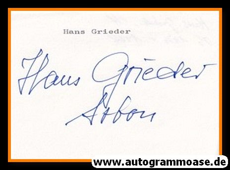 Autogramm Turnen | Hans GRIEDER (1928 OS-Gold)