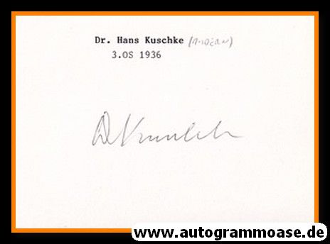Autogramm Rudern | Hans KUSCHKE (1936 OS-Bronze)