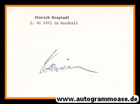 Autogramm Handball | Tschechien | Jindrich KREPINDL (1972 OS-Silber)