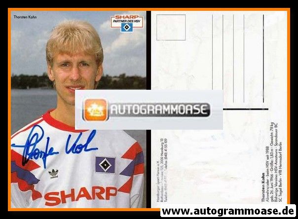 Autogramm Fussball | Hamburger SV | 1990 | Thorsten KOHN 