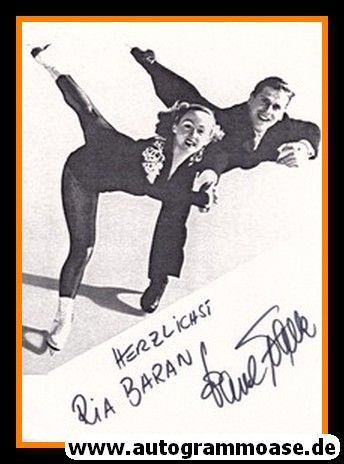 Autogramme Eiskunstlauf | Paul FALK + Ria BARAN | 1952 (Portrait SW) OS-Gold