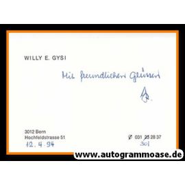 Autogramm Handball | Schweiz | Willy GYSI (1936 OS-Bronze)