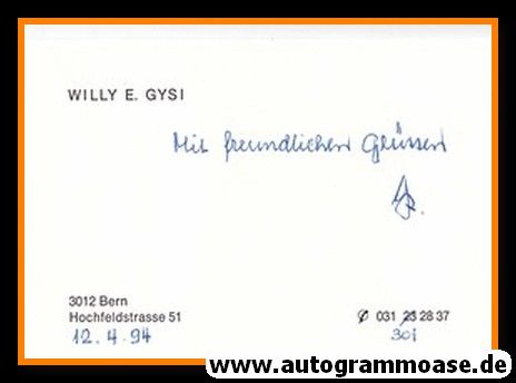 Autogramm Handball | Schweiz | Willy GYSI (1936 OS-Bronze)