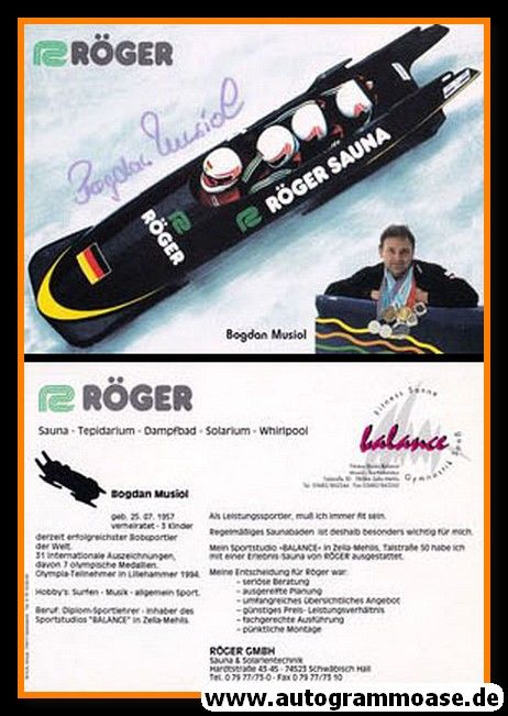 Autogramm Bob | Bogdan MUSIOL | 1990er (Collage Röger) 1980 OS-Gold