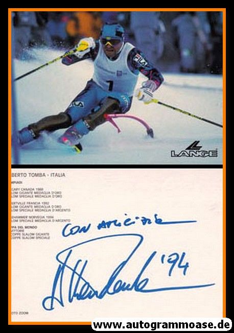 Autogramm Ski Alpin | Alberto TOMBA | 1990er (Collage Lange) 1988 OS-Gold
