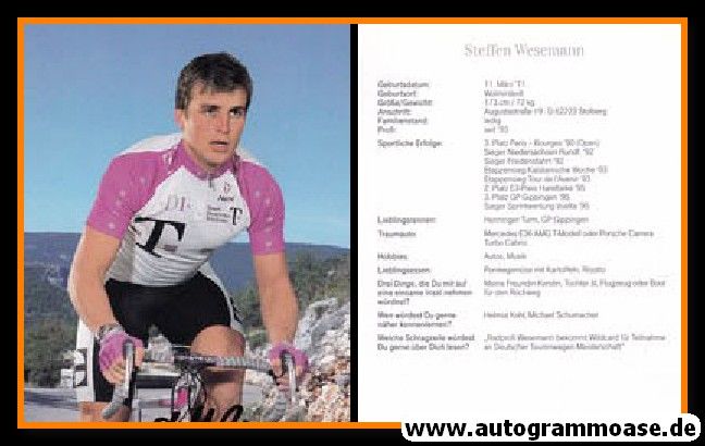Autogramm Radsport | Steffen WESEMANN | 1996 (Rennszene Color) Telekom