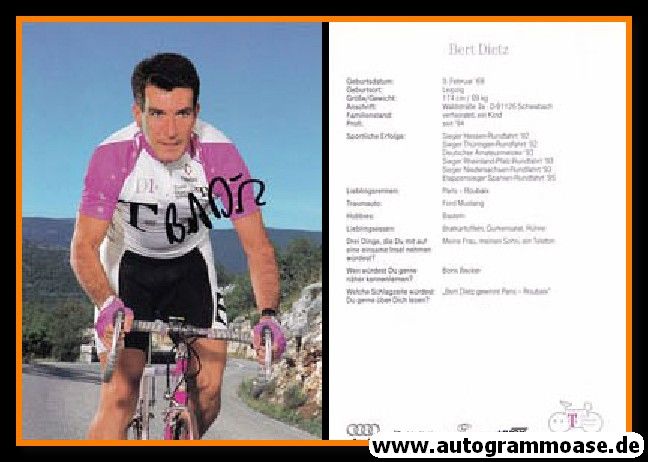 Autogramm Radsport | Bert DIETZ | 1996 (Rennszene Color) Telekom