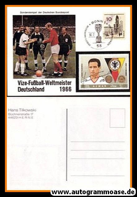 Autogramm Fussball | DFB | 1966 Druck | Hans TILKOWSKI (Sonderstempel)