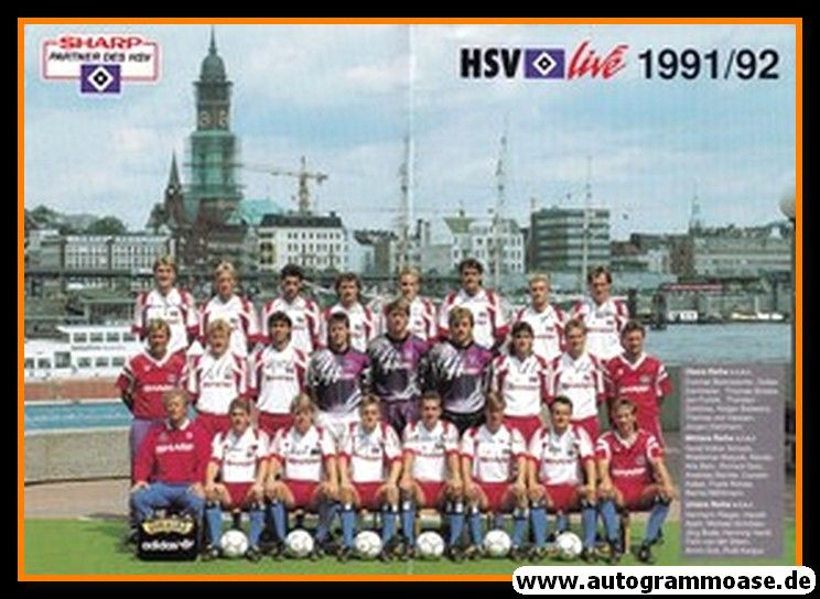 Mannschaftbild Fussball | Hamburger SV | 1991 Druck XL