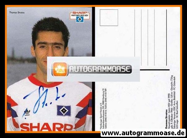 Autogramm Fussball | Hamburger SV | 1990 | Thomas STRATOS