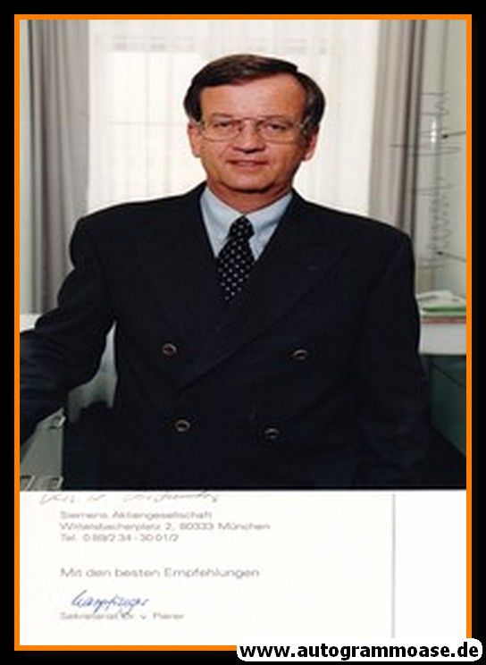 Autogramm Wirtschaft | Heinrich VON PIERER | 1990er Foto (Portrait Color XL) Siemens