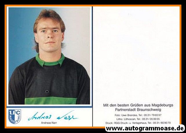 Autogramm Fussball | 1. FC Magdeburg | 1990 Druck | Andreas NARR
