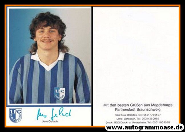 Autogramm Fussball | 1. FC Magdeburg | 1990 Druck | Jens GERLACH