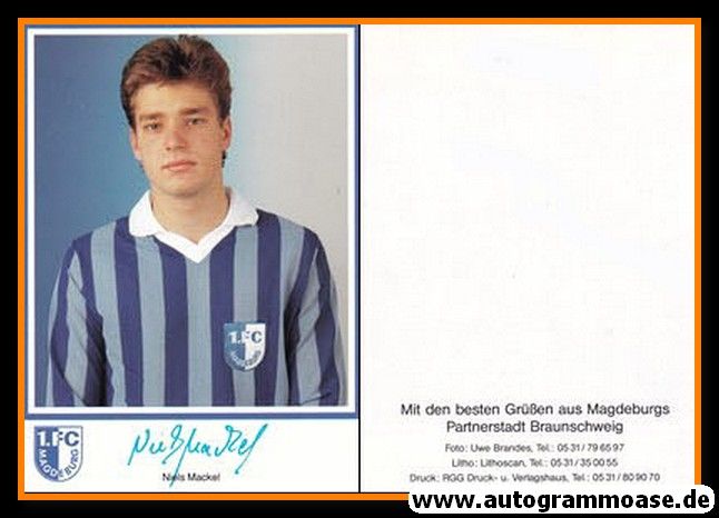 Autogramm Fussball | 1. FC Magdeburg | 1990 Druck | Niels MACKEL
