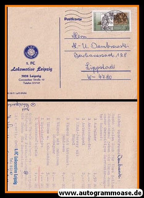 Postkarte Fussball | Lokomotive Leipzig | 1980er