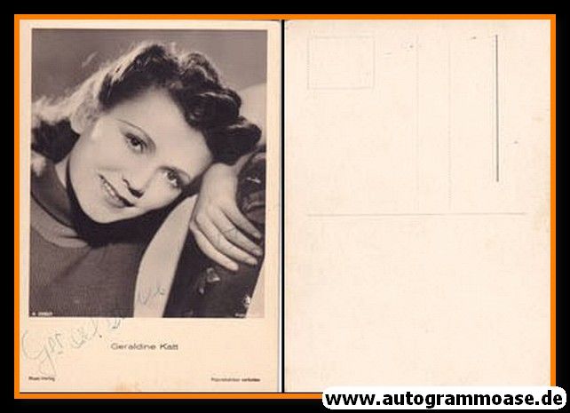Autogramm Schauspieler | Geraldine KATT | 1940er (Portrait SW) Ross A2999-1