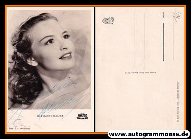 Autogramm Film | Germaine DAMAR | 1952 "Tanzende Sterne" Herzog