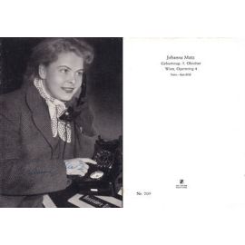 Autogramm Schauspieler | Johanna MATZ | 1960er (Portrait SW) WS-Druck