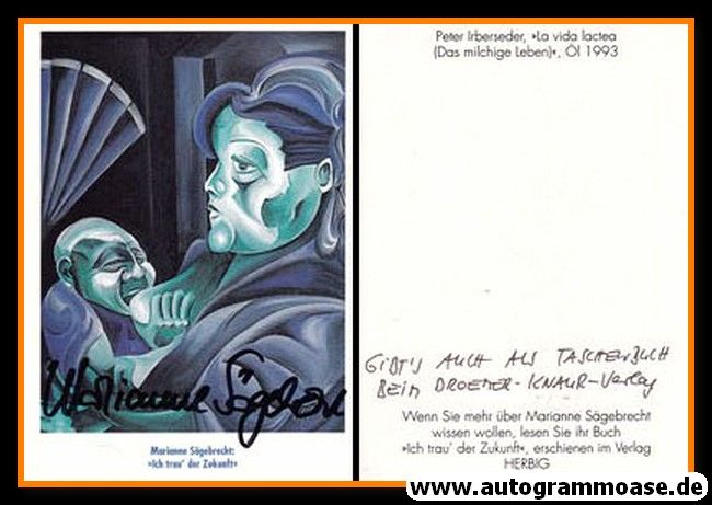 Autogramm Schauspieler | Marianne SÄGEBRECHT | 1990er (Ich Trau Der Zukunft)