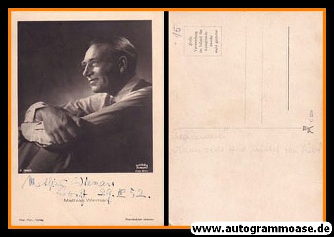 Autogramm Schauspieler | Mathias WIEMAN | 1940er (Portrait SW) FFV A3948-1