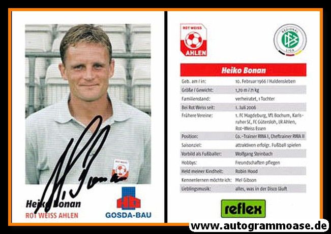 Autogramm Fussball | Rot Weiss Ahlen | 2006 | Heiko BONAN