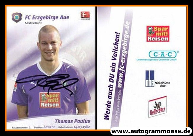 Autogramm Fussball | FC Erzgebirge Aue | 2010 | Thomas PAULUS