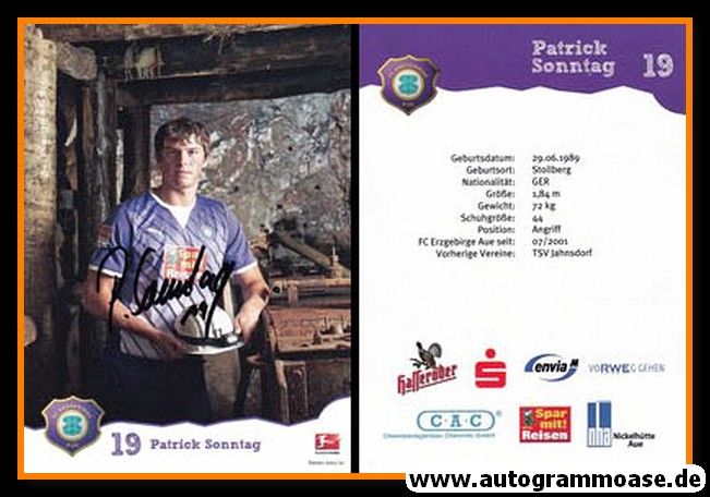 Autogramm Fussball | FC Erzgebirge Aue | 2011 | Patrick SONNTAG