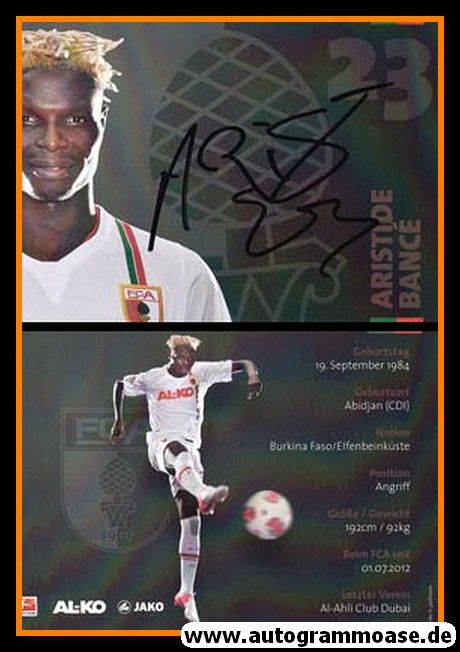 Autogramm Fussball | FC Augsburg | 2012 | Aristide BANCE