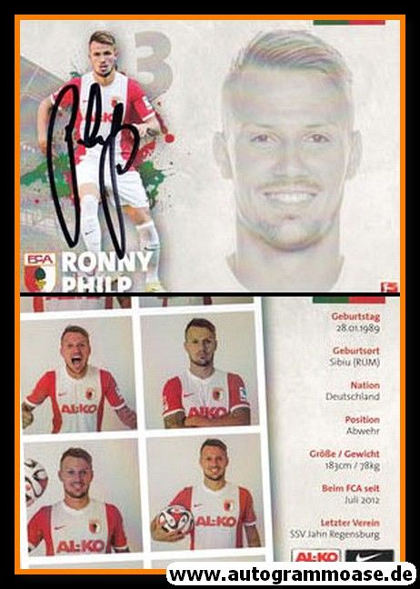 Autogramm Fussball | FC Augsburg | 2014 | Ronny PHILP