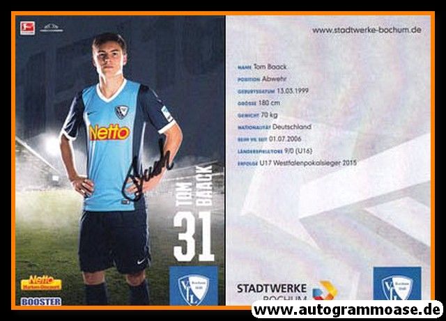 Autogramm Fussball | VfL Bochum | 2015 | Tom BAACK