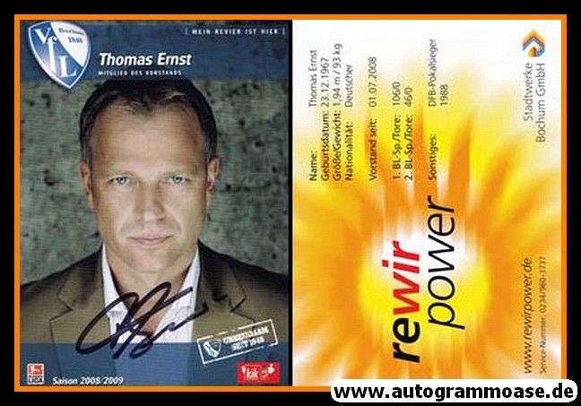 Autogramm Fussball | VfL Bochum | 2008 | Thomas ERNST