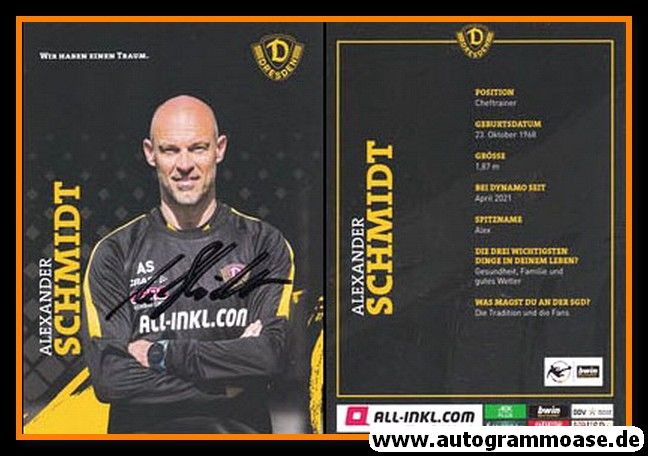 Autogramm Fussball | Dynamo Dresden | 2020 | Alexander SCHMIDT