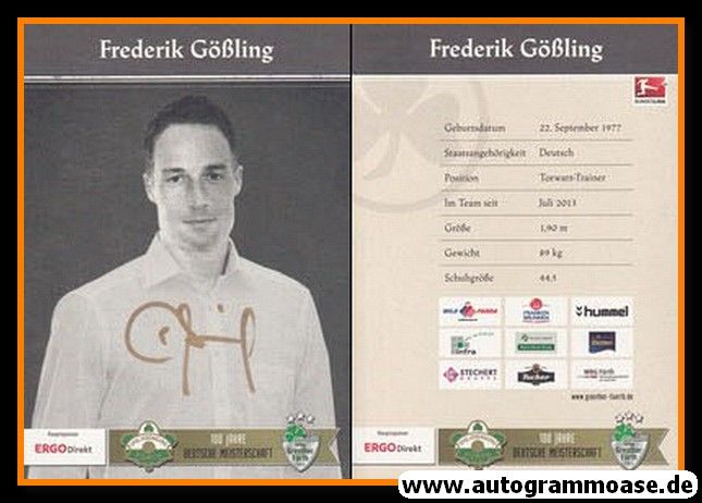 Autogramm Fussball | SpVgg Greuther Fürth | 2014 | Frederik GÖSSLING