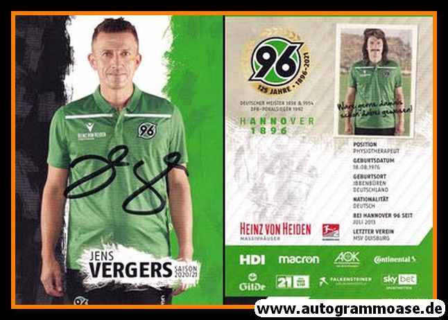 Autogramm Fussball | Hannover 96 | 2020 | Jens VERGERS