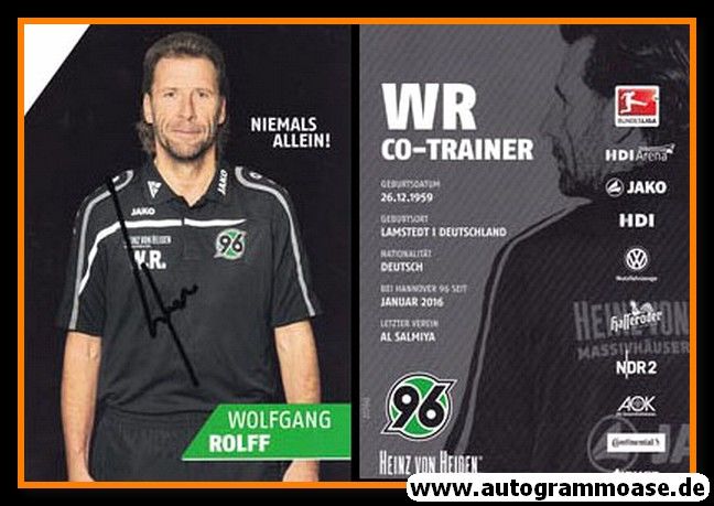 Autogramm Fussball | Hannover 96 | 2015 | Wolfgang ROLFF