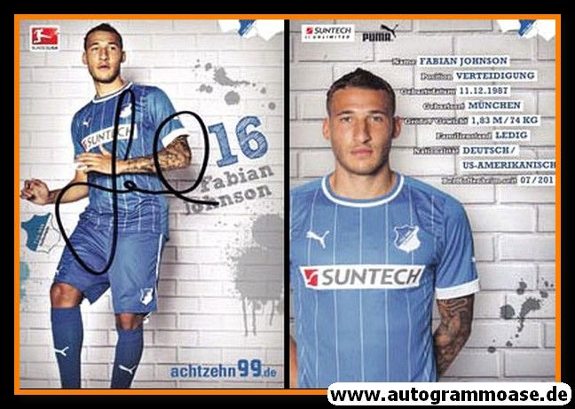 Autogramm Fussball | TSG 1899 Hoffenheim | 2012 | Fabian JOHNSON