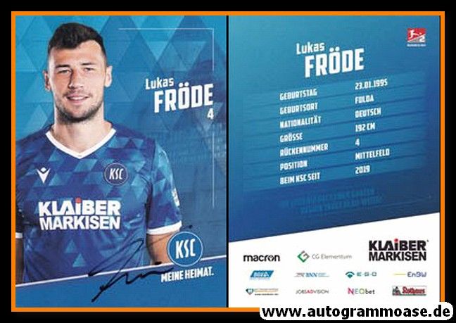 Autogramm Fussball | Karlsruher SC | 2020 | Lukas FRÖDE