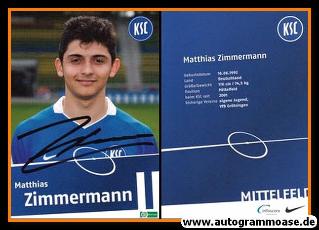 Autogramm Fussball | Karlsruher SC II | 2009 | Matthias ZIMMERMANN