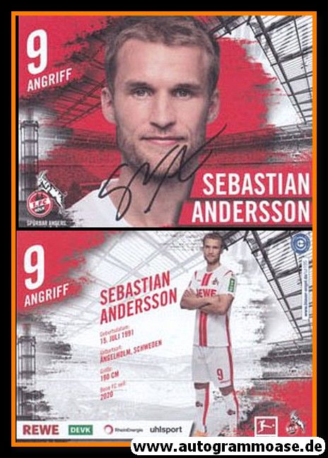 Autogramm Fussball | 1. FC Köln | 2020 | Sebastian ANDERSSON