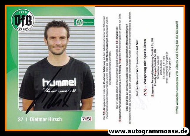 Autogramm Fussball | VfB Lübeck | 2008 | Dietmar HIRSCH