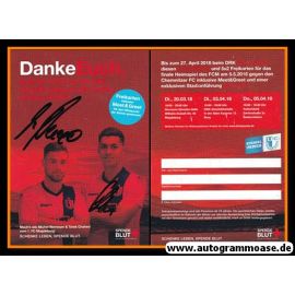 Autogramme Fussball | 1. FC Magdeburg | 2018 | CHADED + NIEMEYER (Portrait Color) Blutspende